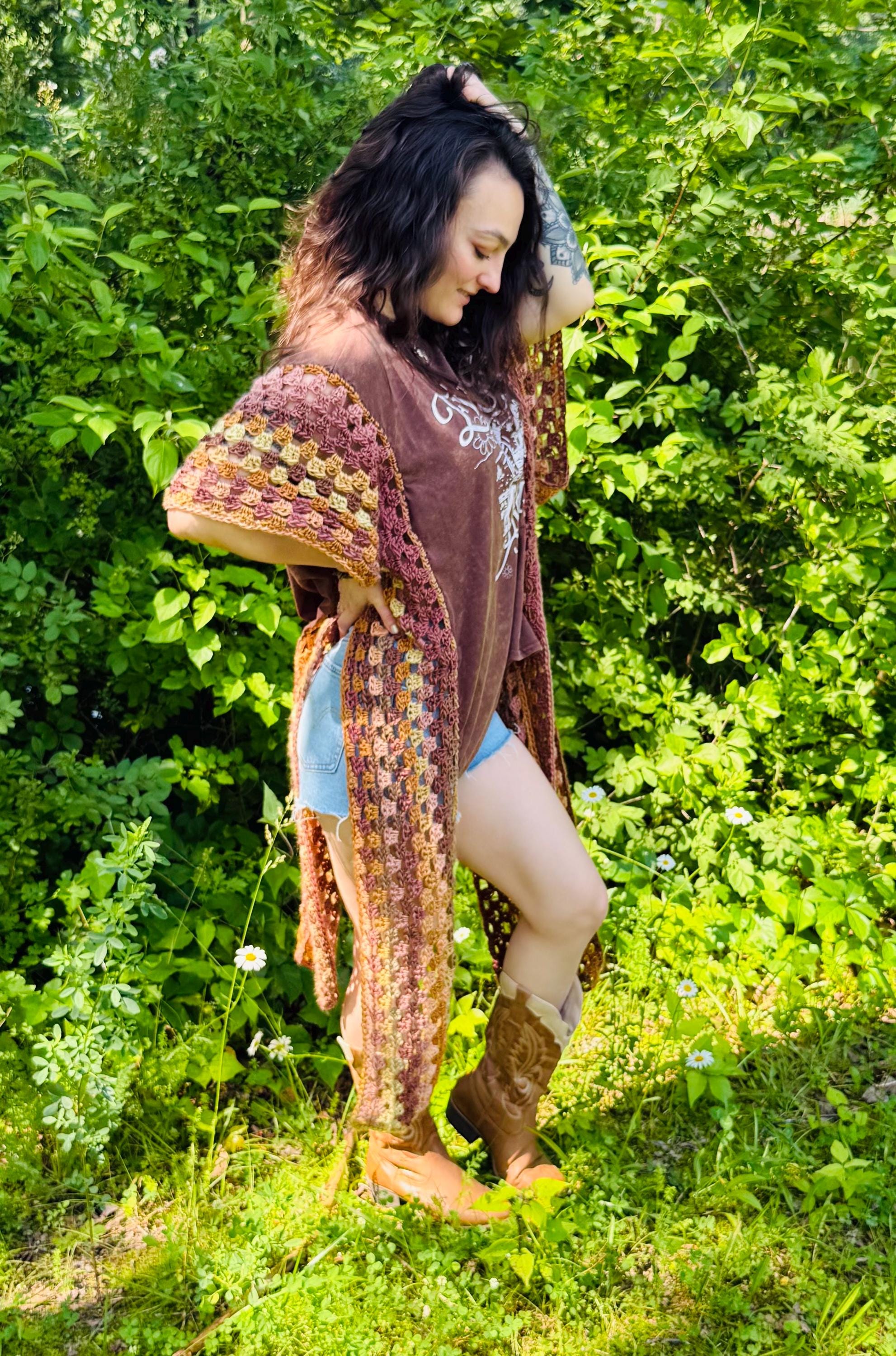 Crochet Pattern: Upcycled Tee Shirt Granny Square Fringe