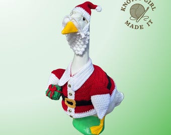 Santa Porch Goose Christmas Outfit Crochet Pattern PDF Instant Download