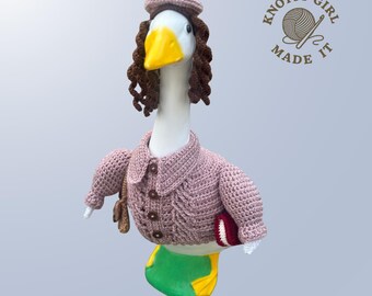 Girl Sweater Porch Goose Cable Knit Outfit Crochet Pattern PDF Instant Download