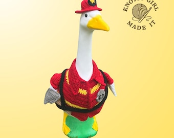 Crochet Firefighter Porch Goose Costume Pattern: Heroic Outfit (PDF Download) - 24&quot; Goose