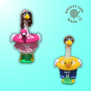 Lazy River Girl and Boy Bundle Porch Goose With Flamingo and Duck Pool Floaty Bikini Crochet Pattern PDF Instant Download