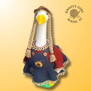 Scarecrow Girl Fall Porch Goose Crochet Pattern PDF Instant Download