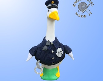 Police Officer Goose Crochet Pattern: Funny Porch Goose Outfit (PDF Download)