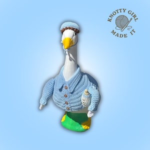 Baby Boy with Bottle 24” Porch Goose Gender Reveal Baby Shower Crochet Pattern PDF Instant Download