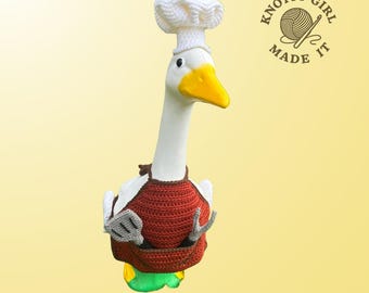 BBQ Grill Master Porch Goose Crochet Pattern: Funny Summer Outfit (PDF Pattern)