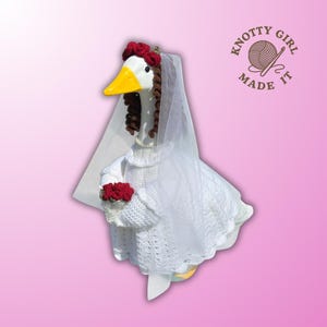 Gehäkelte Gans Braut Outfit Muster - Hochzeitsveranda Gänsekleidung, Amigurumi, Tierkostüm, lustiges Gänsedekor, PDF Anleitung - Gänse