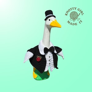 Häkelanleitung für das Hochzeitskleid, eine 24-Zoll-Gänsejacke, eine 60 cm lange Gans