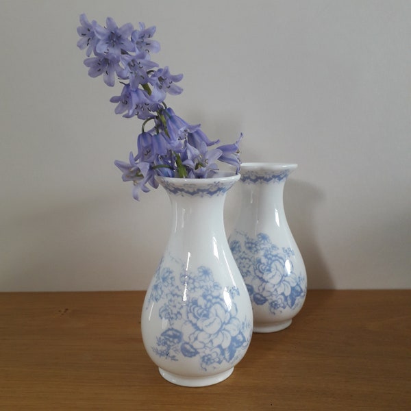 Blue White China Rose vase, Hadida Bathroom Collection, Hadida Fine Bone China, English China, Blue White China Vase,Shabby Chic Rose Vase