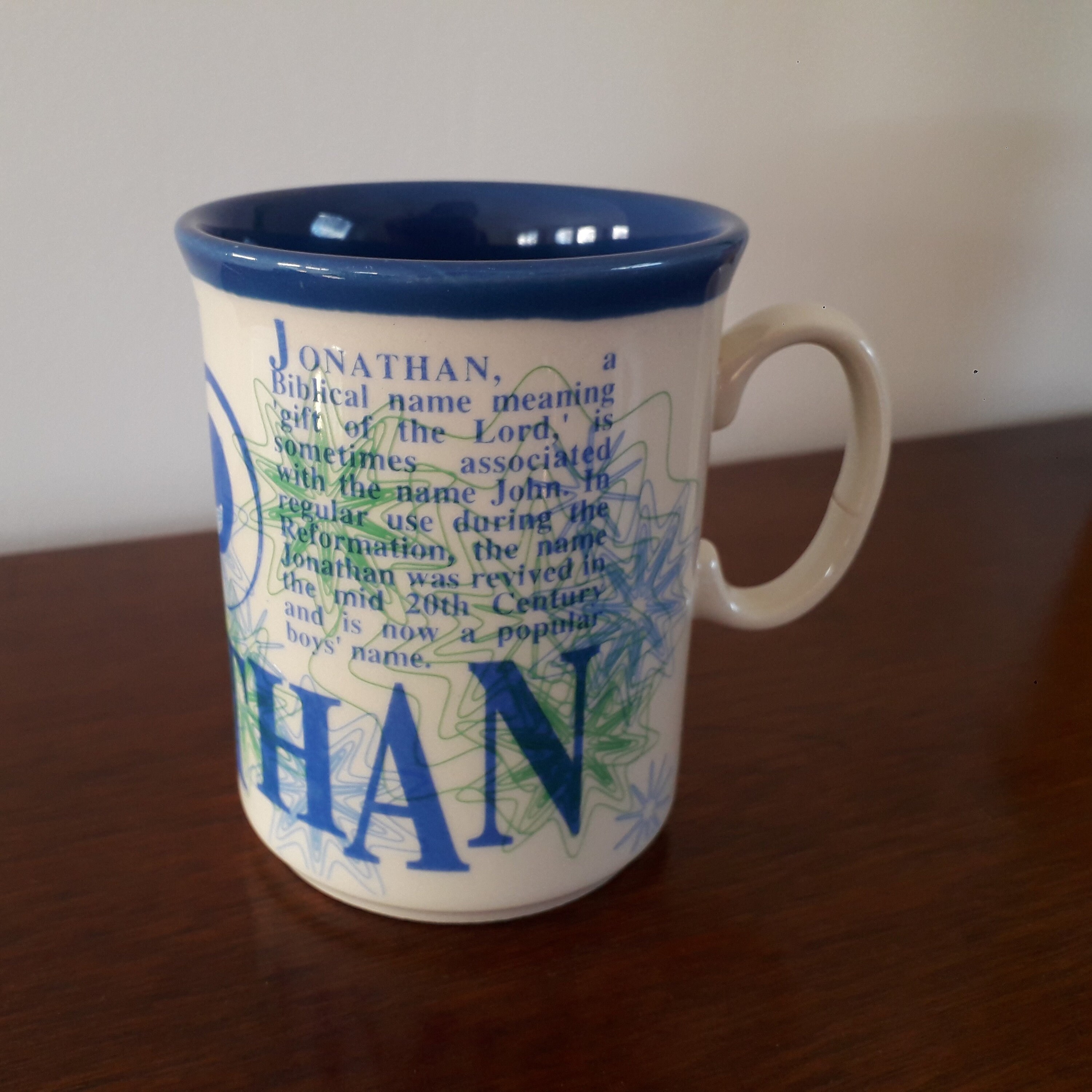 Jonathan Name Origin Vintage Mug Significado del nombre hecho Etsy