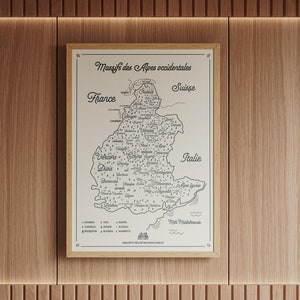 Poster "Massifs of the Western Alps" | Mountain map | Mountain Gift Idea | Mountain Range | Alpine chain | Mountain poster