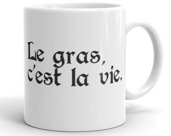 Mug "Grail - Fat is life" | Quote from Kaamelott - Perceval & Karadoc | Knights of the Round Table by Alexandre Astier