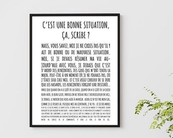 Poster of the monologue of Edouard Baer alias Otis in Asterix mission Cleopatra. French cinema humor wall decoration gift idea.