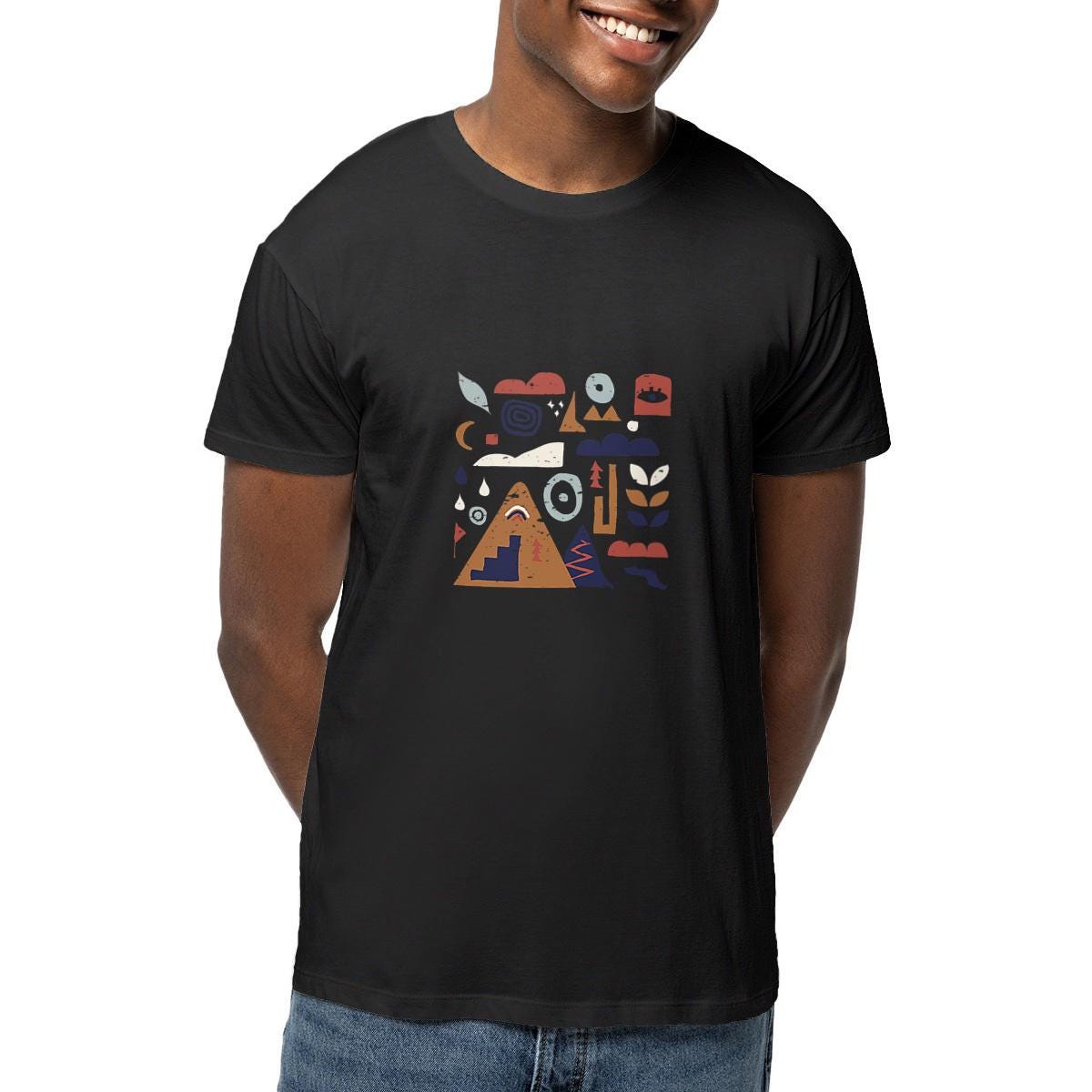 T-shirt Homme B&C Imprimé Nature Montagnes - Randonnée Camping Outdoor