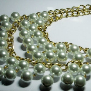 Inspired By 2 Broke Girls Pearl Necklace White beaded collar bridal pointed shape detachable ecru beads removable women accessories elegant