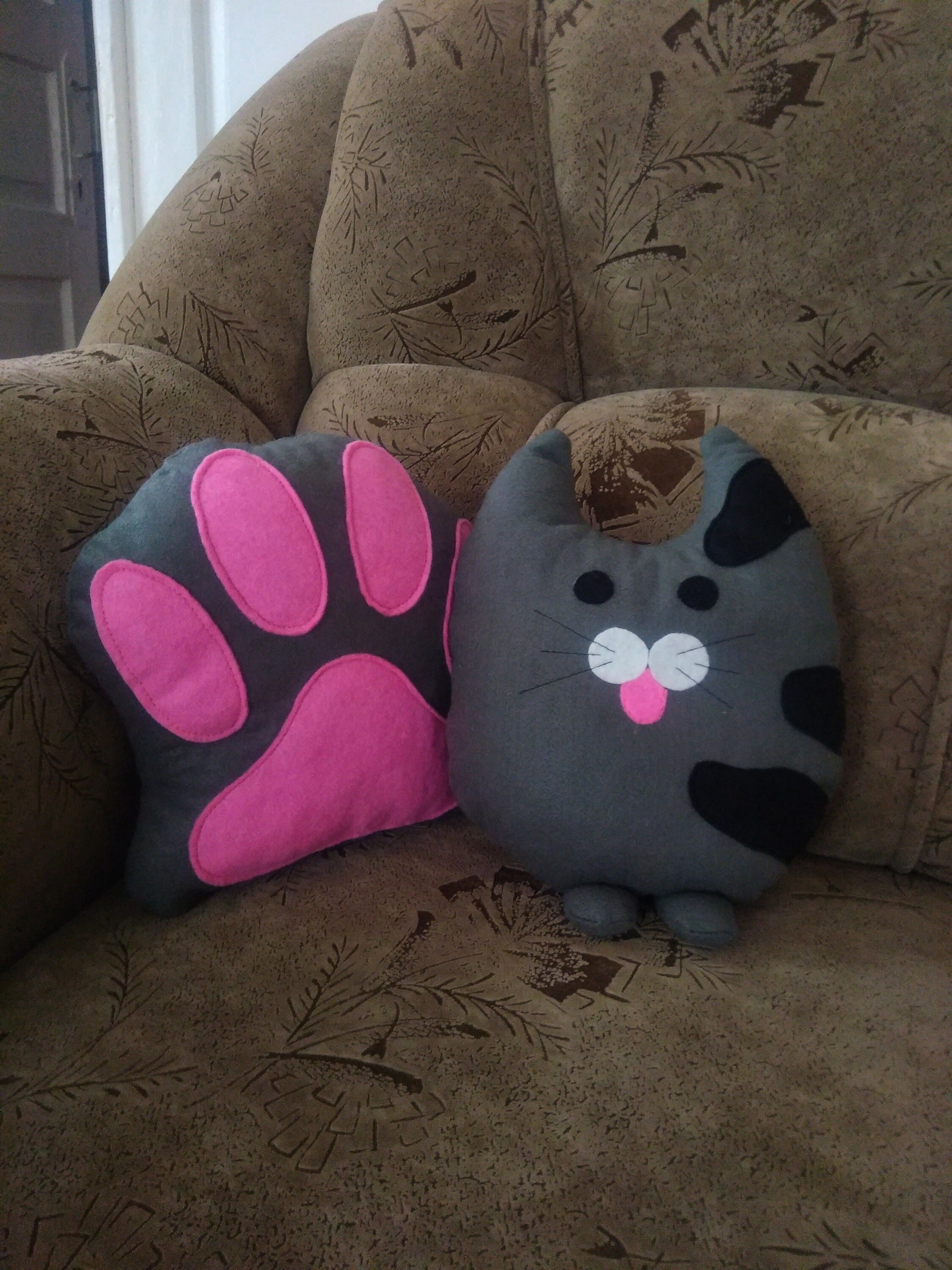 Cat pillow soft toys of a cat and a cat's paw for a Etsy