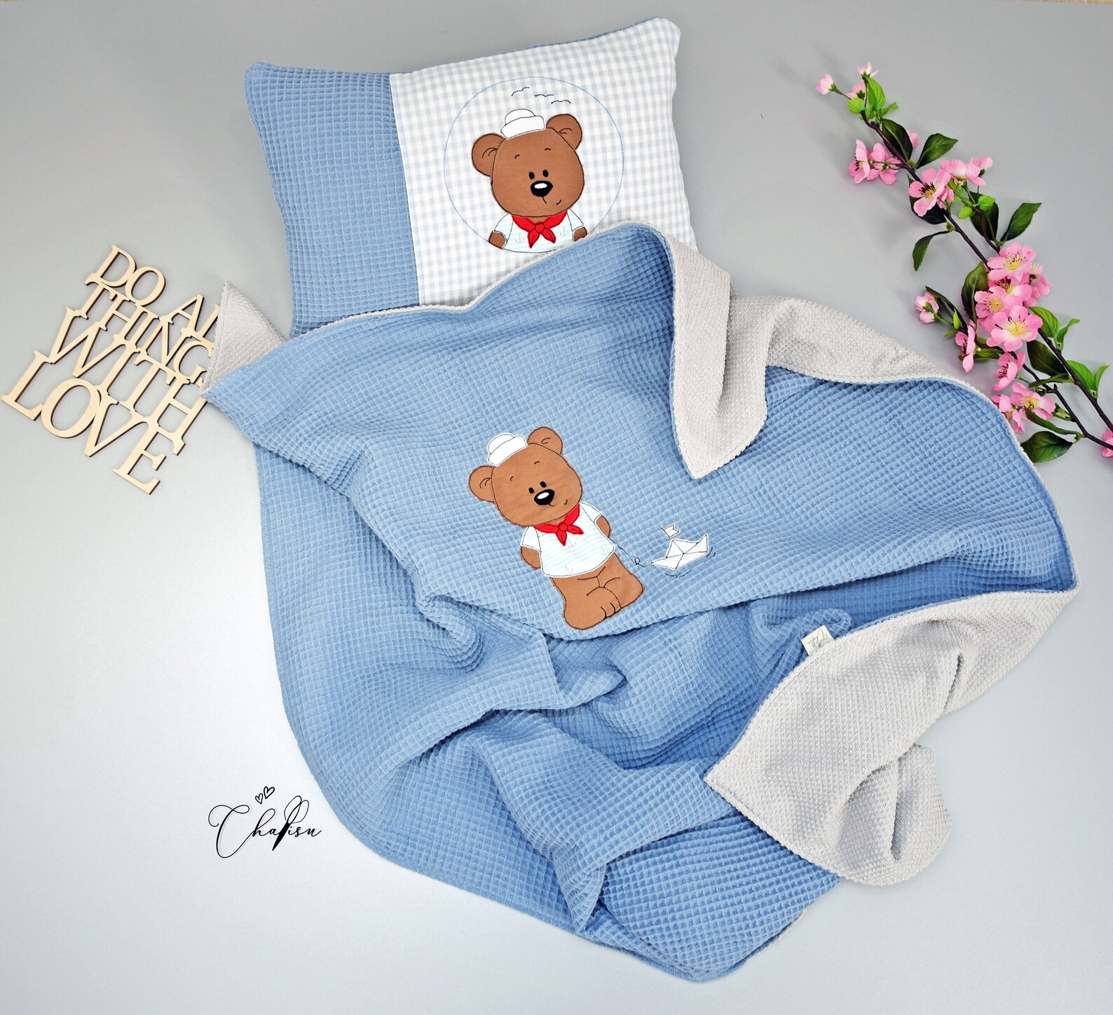 Baby blanket & pillow personalized with name embroidery file Etsy