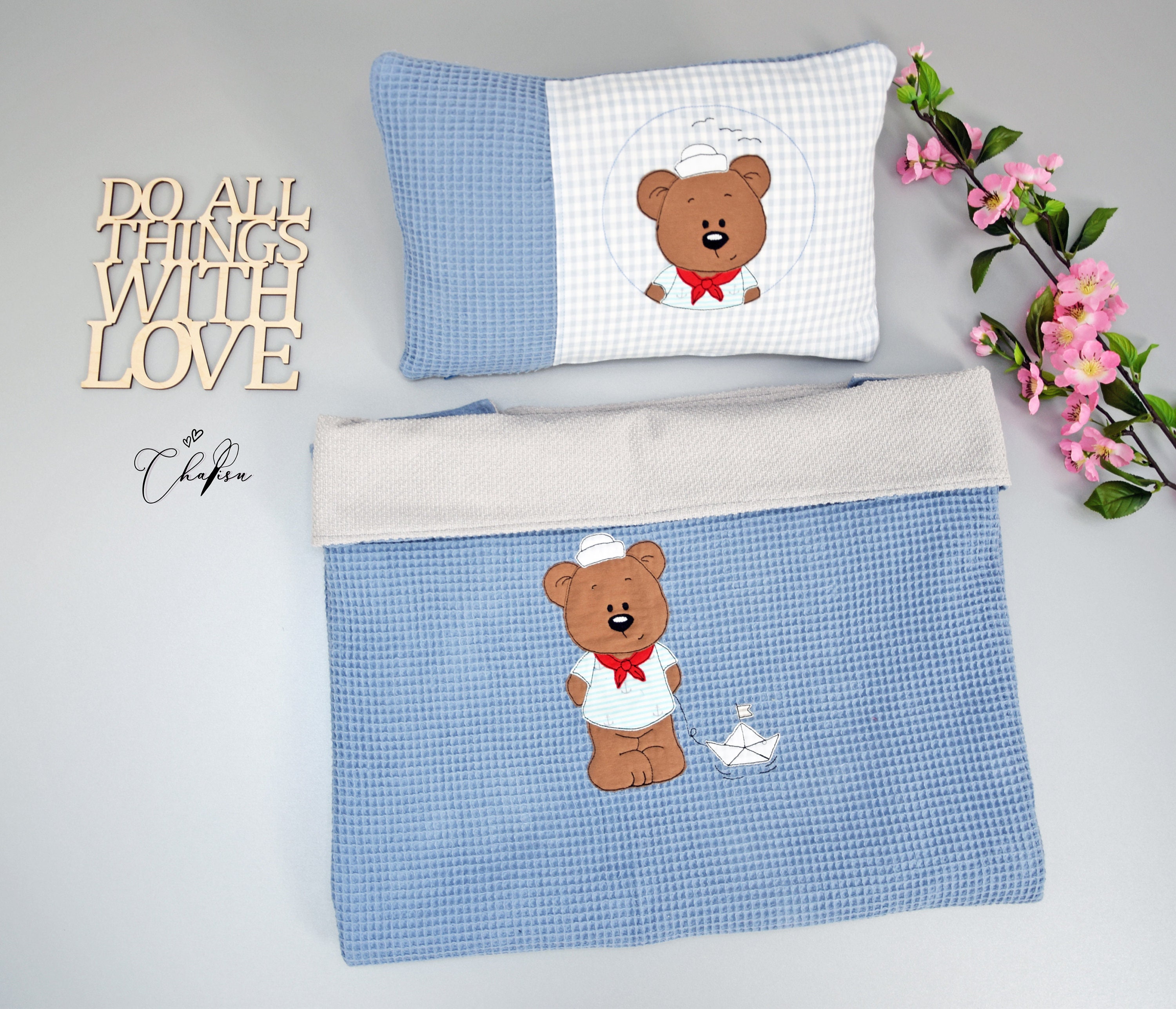 Baby blanket & pillow personalized with name embroidery file Etsy