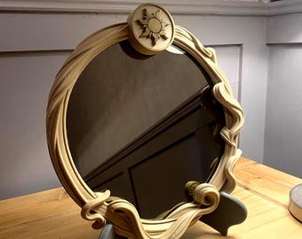 Espejo de Rapunzel inspirado en Enredados – Espejo de pared redondo adornado – Decoración de 22 cm