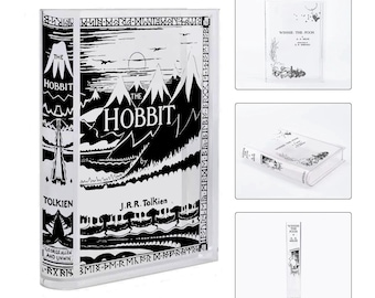 Jarrón de acrílico con forma de libro, estilo clásico