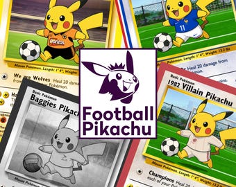 Tarjeta Pokémon exclusiva de Pikachu Fútbol personalizada - DISEÑO ACTUALIZADO