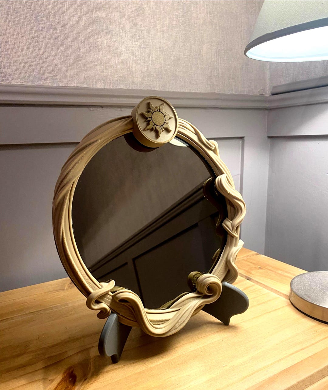 Mirror Tangles Tangled Inspired Rapunzel Mirror – Round Ornate Wall Mirror – 22cm ...