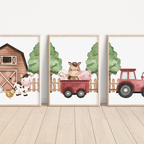FARM NURSERY DECOR Nursery Prints Farm Animals Baby Room Etsy