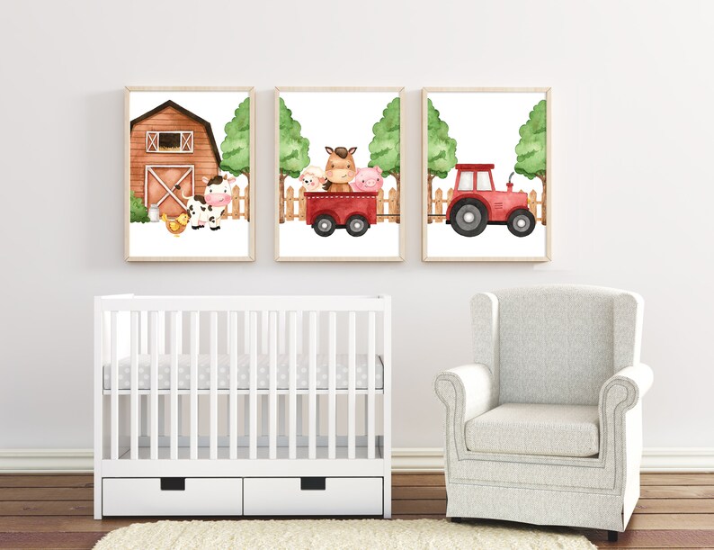 Nursery Farm Prints DIGITAL DOWNLOAD Nursery Art Print Etsy UK