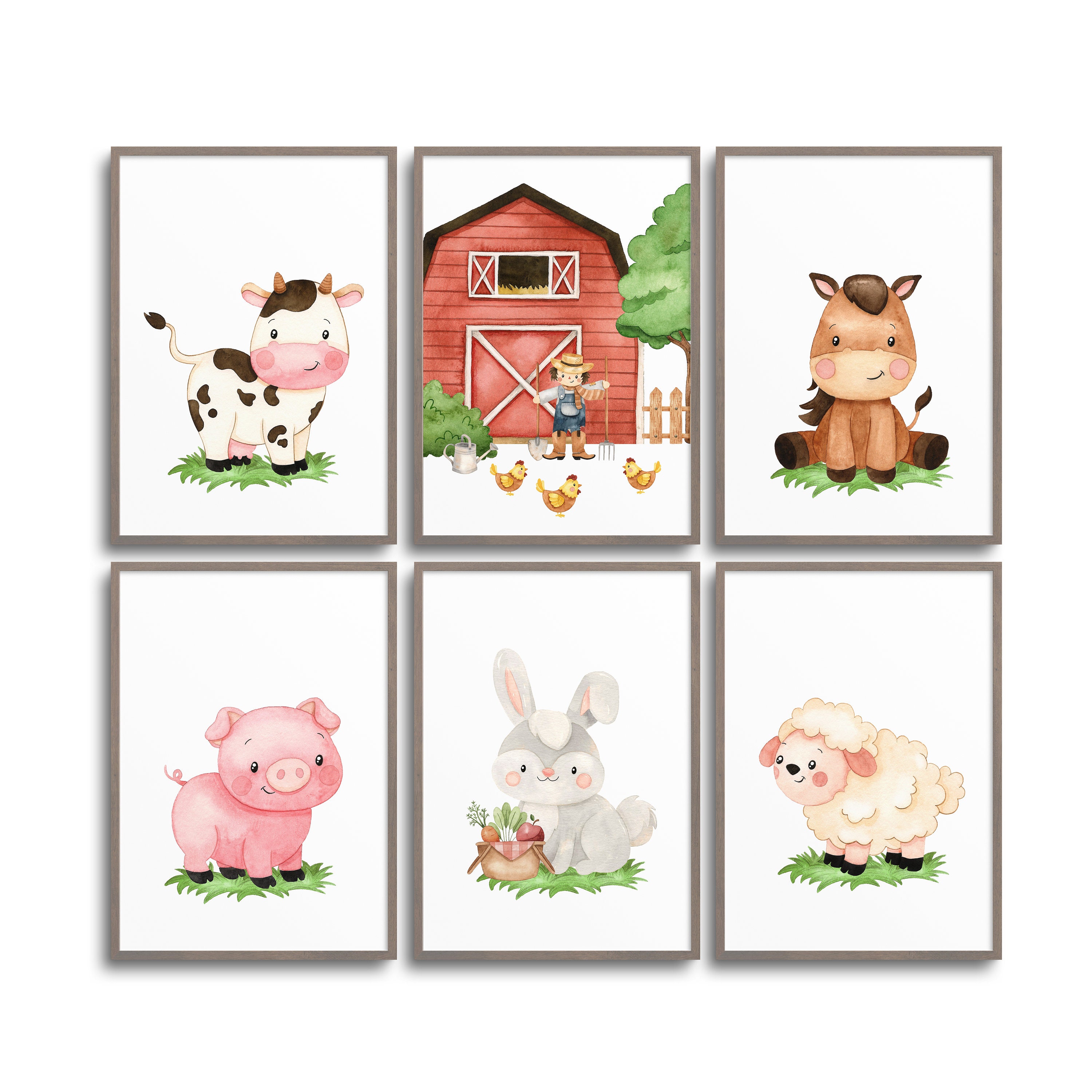 Nursery Animal Prints Farm Animal Prints Farm Animals Etsy