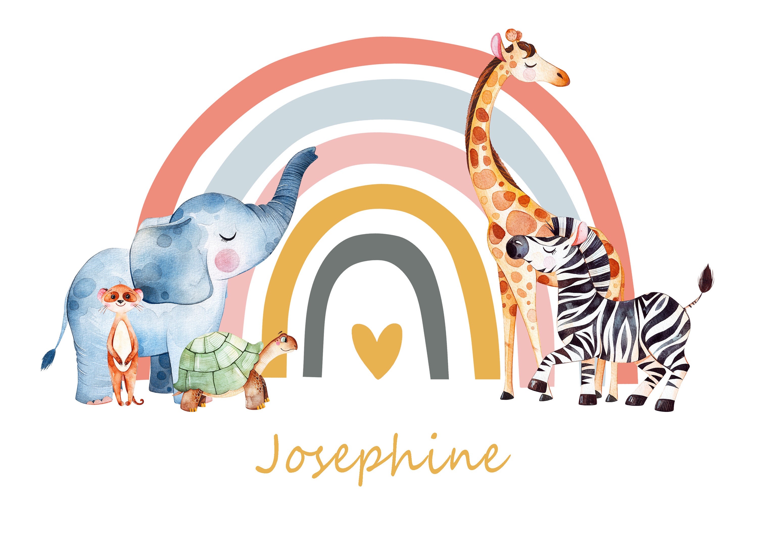 Nursery Prints Custom Baby Name Print Rainbow Nursery Print Etsy UK