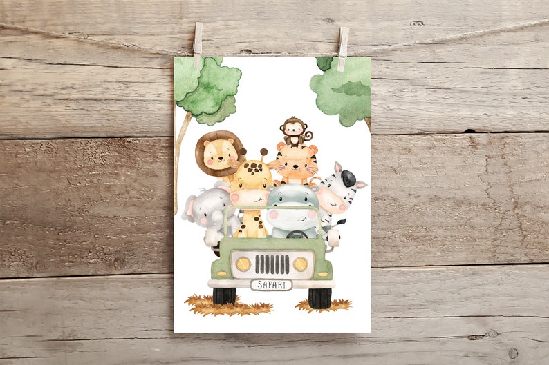 Nursery Safari Prints DIGITAL DOWNLOAD Nursery Art Print Etsy