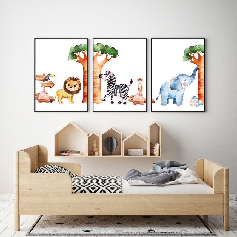 Safari Nursery Prints Nursery Prints Nursery Wall Art Baby Etsy