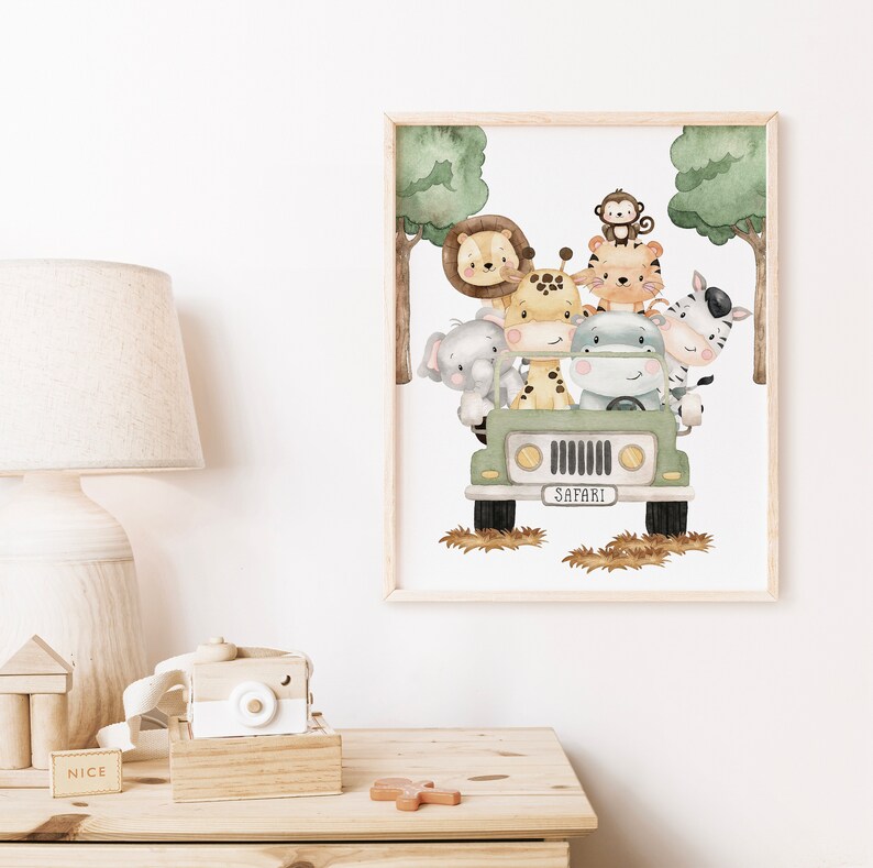 Nursery Safari Prints DIGITAL DOWNLOAD Nursery Art Print Etsy