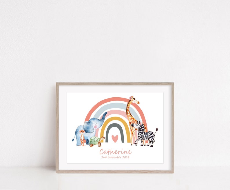Nursery Prints Custom Baby Name Print Rainbow Nursery Print Etsy UK