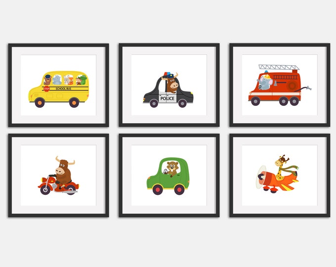 Transportation Nursery, Nursery Wall Art, Nursery Prints, Vehicles Wall