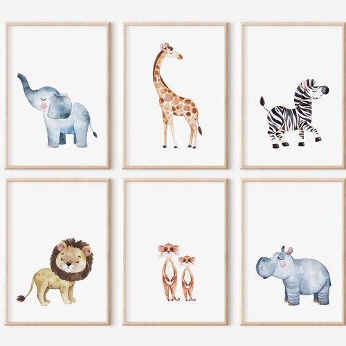 SAFARI NURSERY PRINTS Baby Room Prints Baby Room Decor Etsy