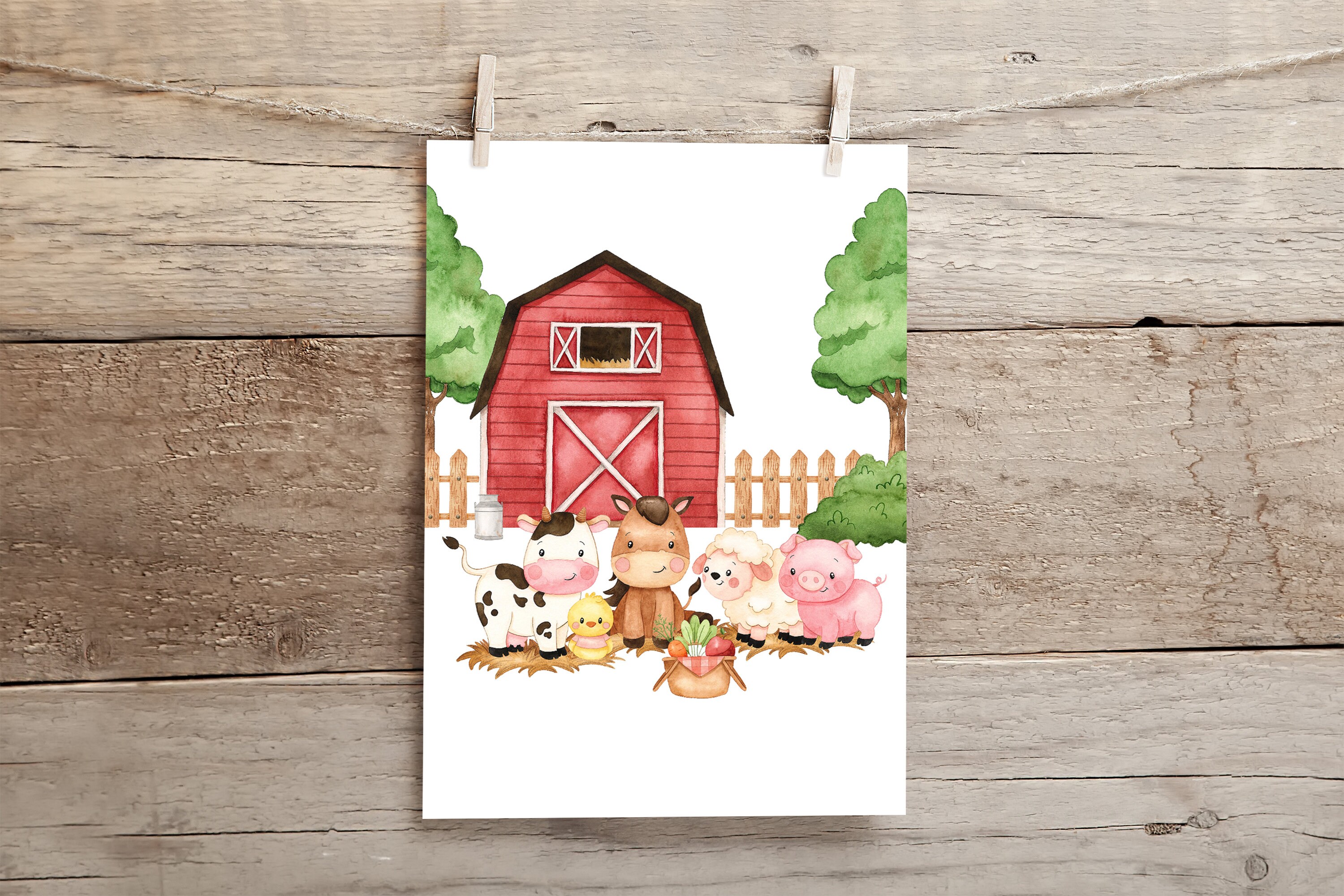 Nursery Farm Prints DIGITAL DOWNLOAD Farm Animal Prints Etsy
