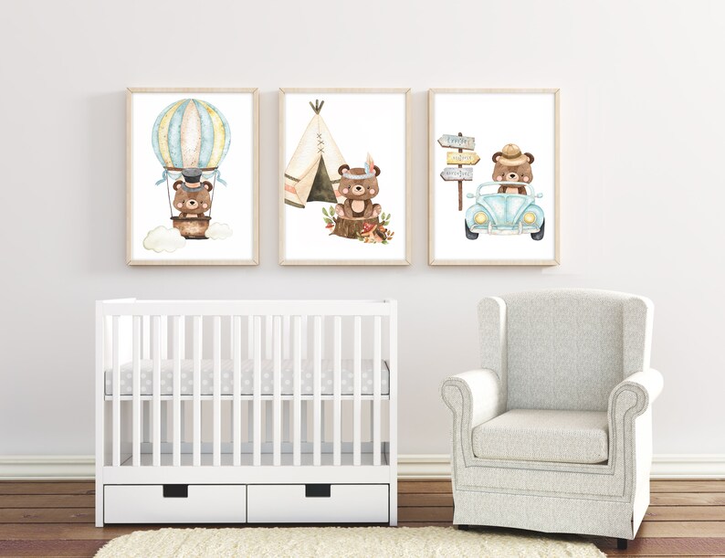 Baby Room Prints Baby Room Decor Baby Wall Art Woodland Etsy