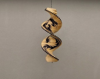 Hand Made Wind Twister Natural Tribal Black Dragon wind spinner Mobile 40cm Dragon Wind Twister