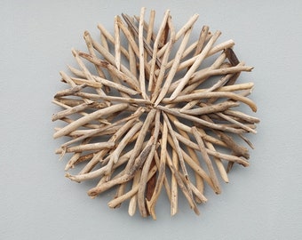 Hand Made Driftwood Circle Wall Plaque 60cm wooden wall plaque wall art