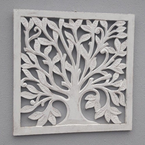 Shabby Chic Tree of Life Wall Art Unusual Whitewash Tree of Etsy