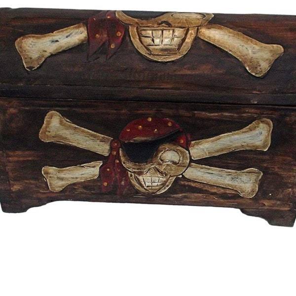 Unusual Rustic Pirate Trunk Hand Made Ethnic Storage Pirate Treasure Chest Small