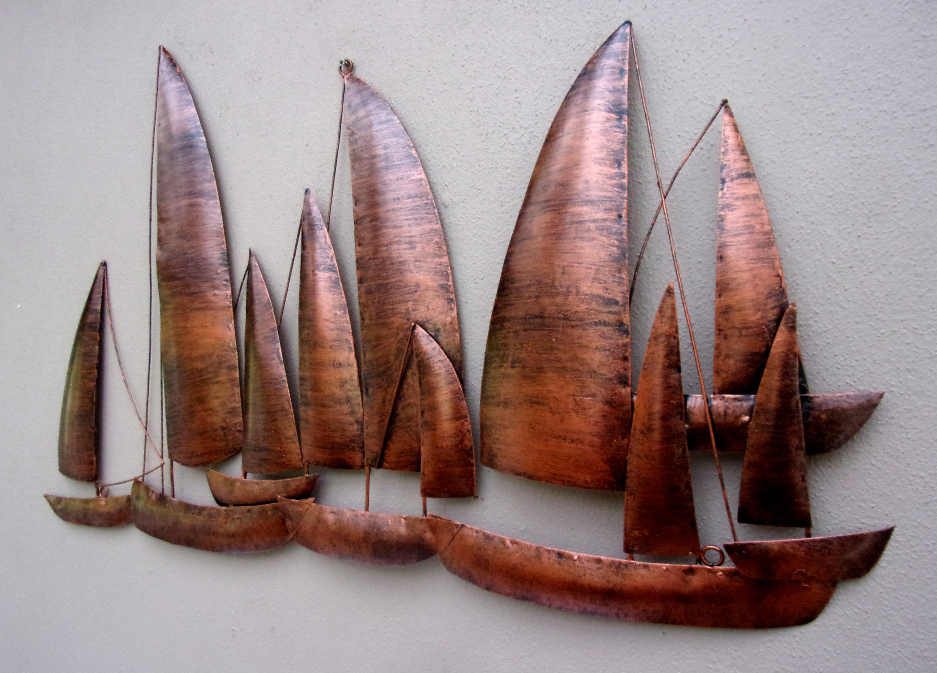 Hand Made Copper Ships Metal Wall Art Unusual Copper Sailing Etsy UK