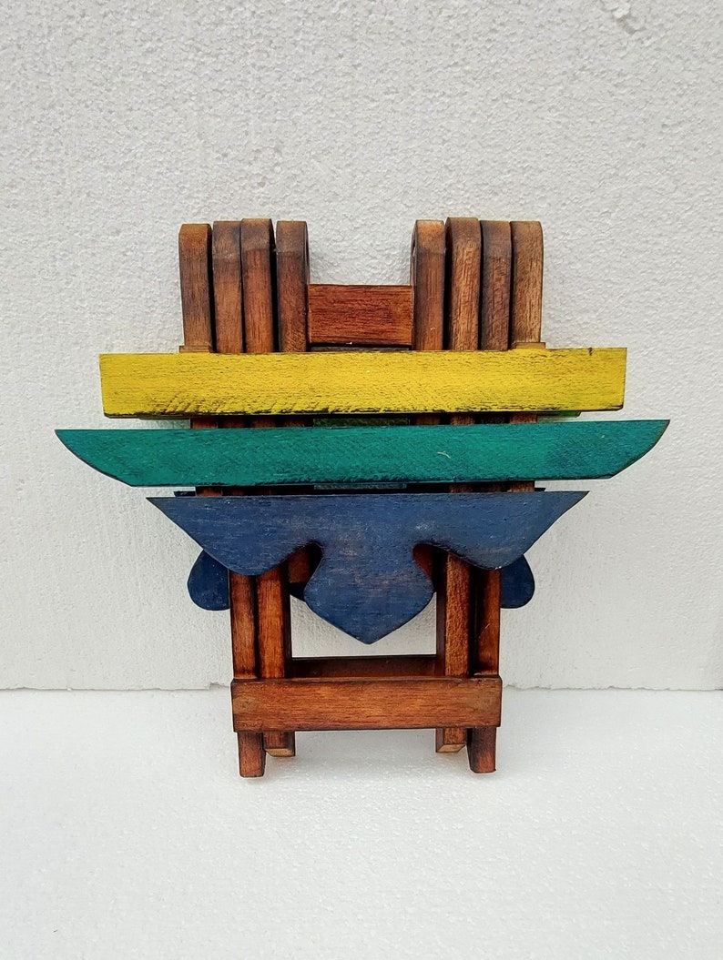 Rustic Turtle Table Unusual Folding Rustic Turtle Table Blue Green Yellow Shabby Chic Table ...