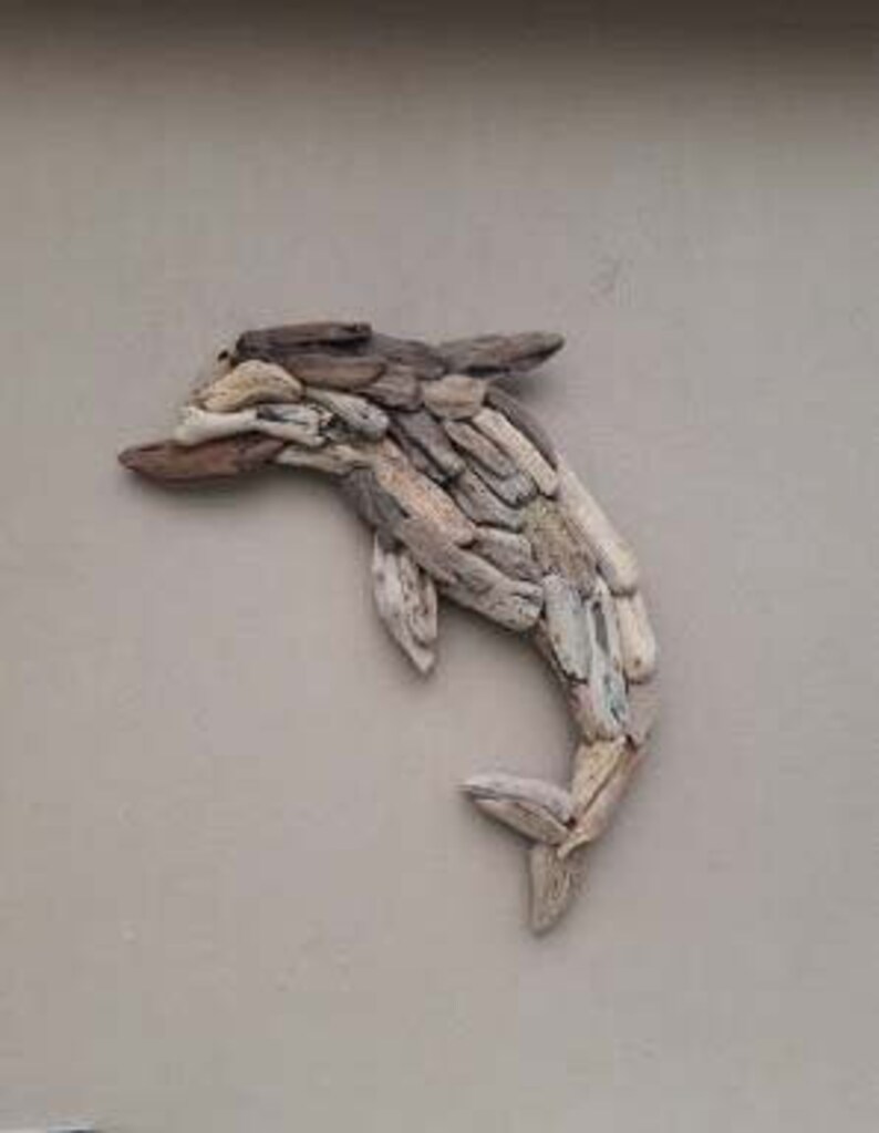 Unusual 3D Driftwood Dolphin Wall Plaque Hand Carved Dolphin Etsy UK
