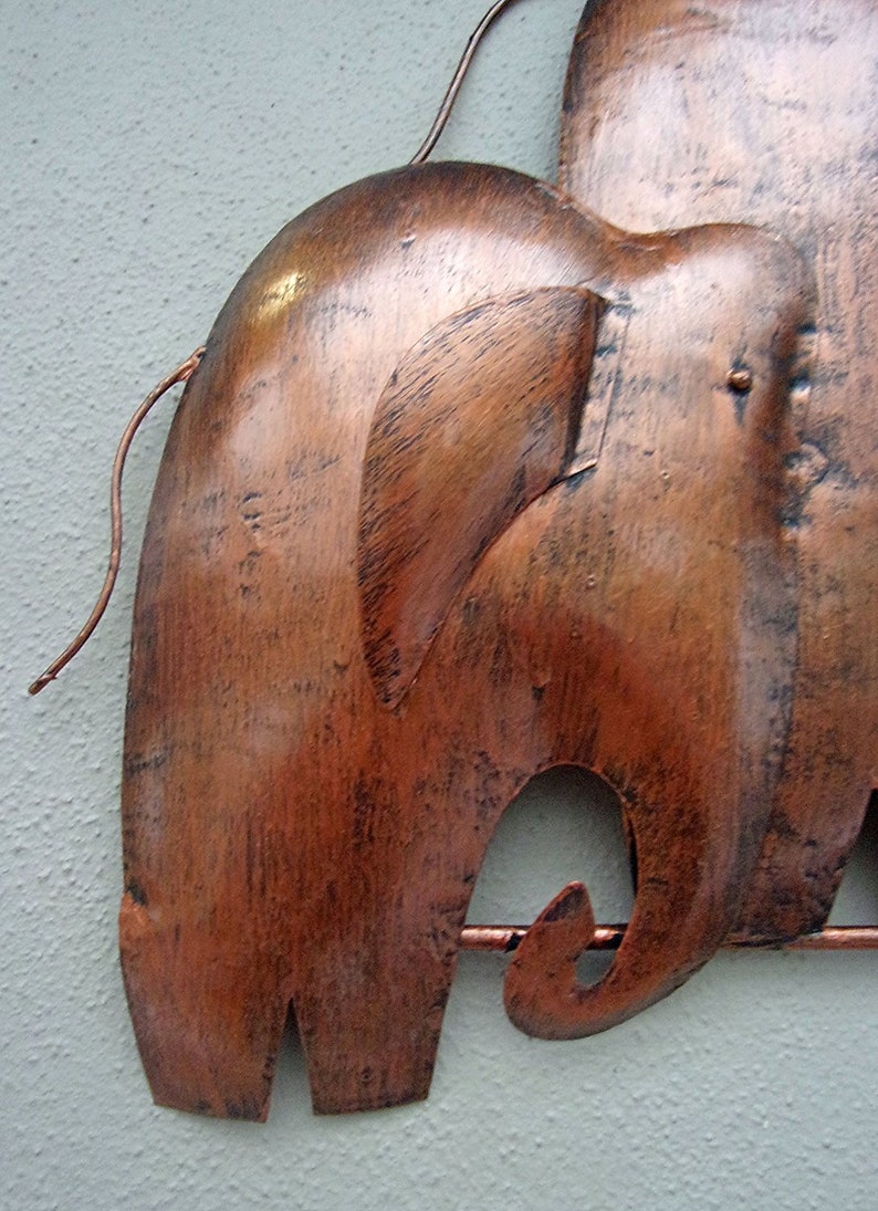 Unusual 3D Abstract Copper Elephant Wall Art Hand Made Metal Etsy