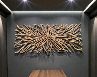 Giant Driftwood Wall Art Rustic Rectangular Plaque 150cm Driftwood Wall Hanging