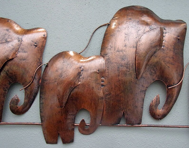 Unusual 3D Abstract Copper Elephant Wall Art Hand Made Metal Etsy