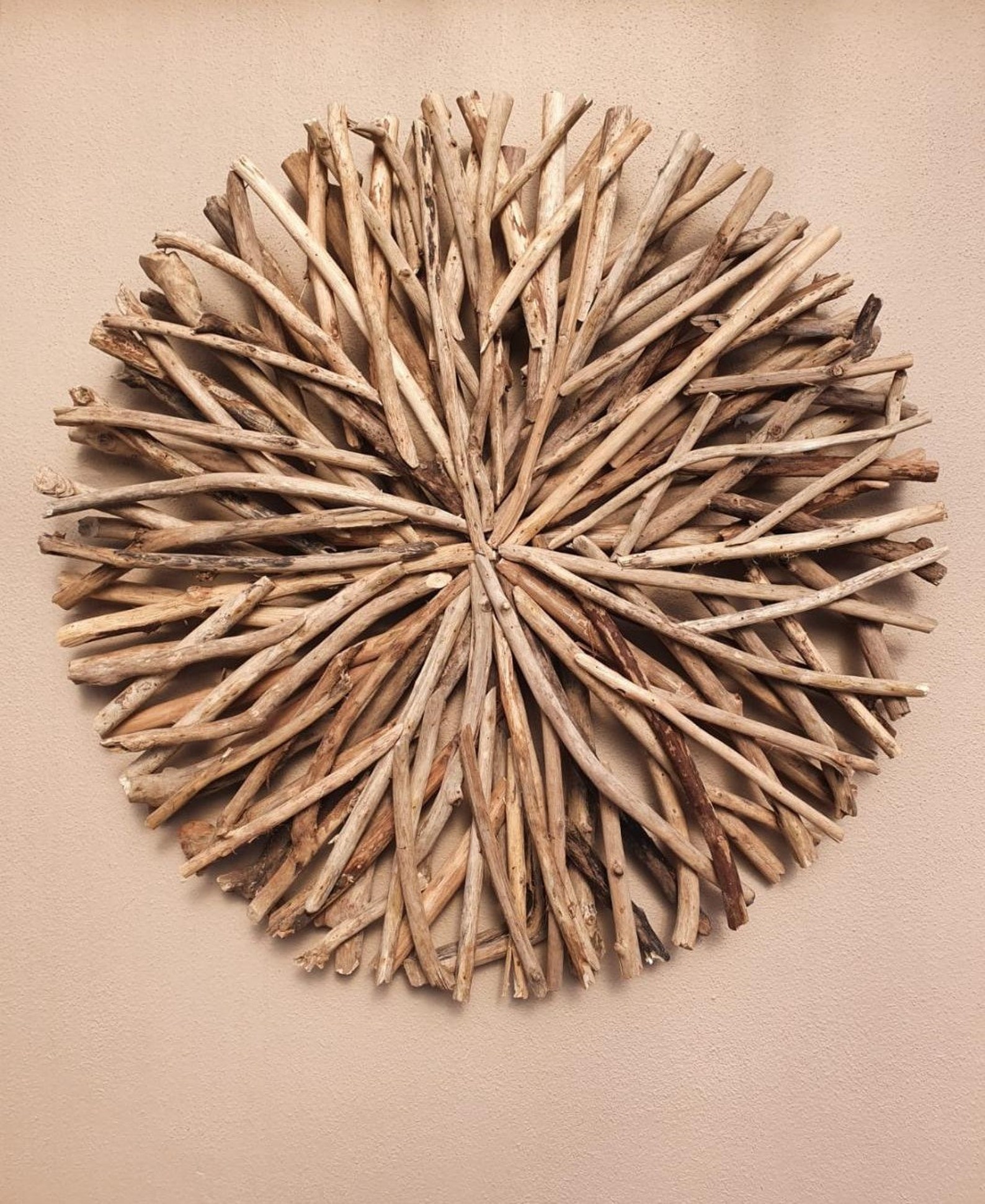 Large Driftwood Circle Wall Plaque Rustic Bali Wooden Giant Etsy
