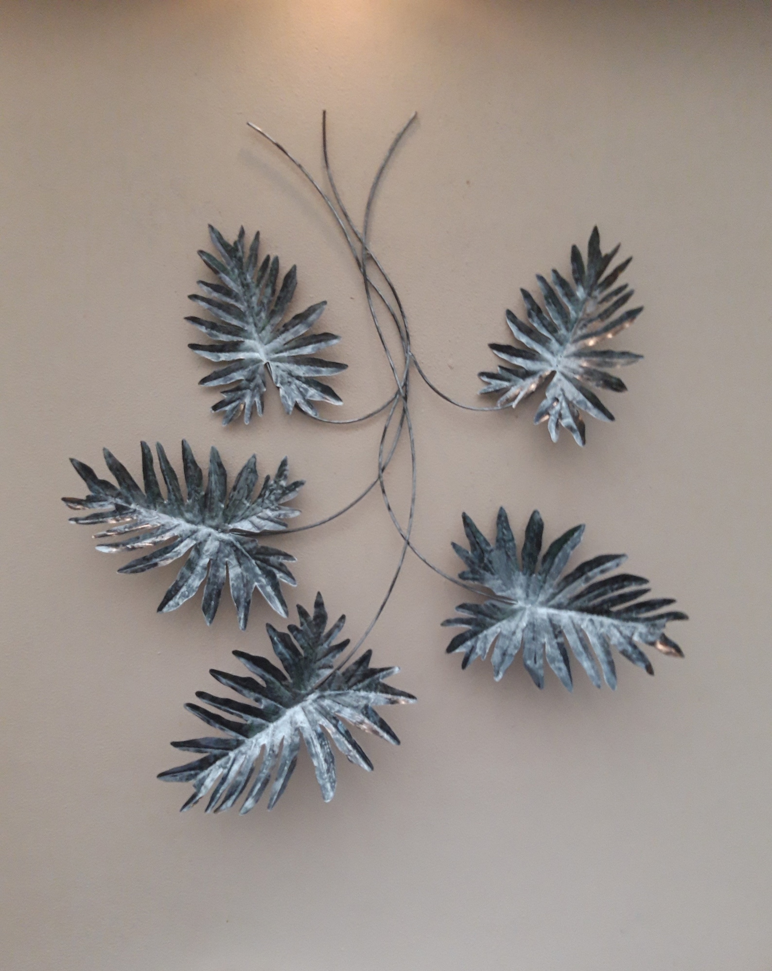 Unusual Silver Fern Metal Wall Art Giant Silver Leaves Wall Etsy