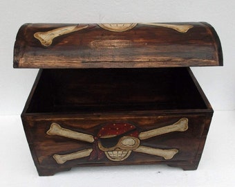 Unusual Rustic Pirate Trunk Hand Made Ethnic Pirate Chest Solid Wood Large